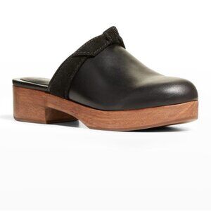 Alexandre Birman Hot Clarita Leather Knot Mule Clogs Size 7.5 Black Leather Fest